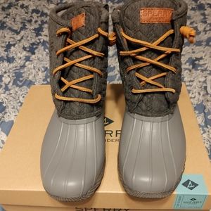 Sperry Saltwater Grey Rope boots